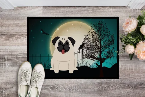 Miniatura 2 de Caroline's Treasures BB2194MAT - Tapete de Halloween de 18 x 27 pulgadas, tapete para puerta delantera, interior y exterior, para entrada, Pug