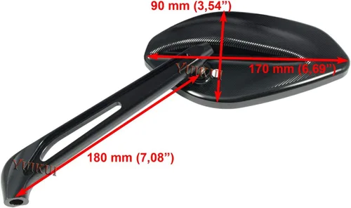 Miniatura 2 de Espejos universales de motocicleta CNC espejo de aluminio M10 M8 duradero espejo retrovisor para Yamaha FZ-09 2014-2017/FZ1 N 2006-2015/XSR, Negro
