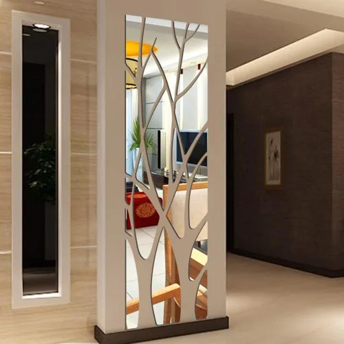 Miniatura 4 de Adhesivos de pared de espejo acrílico 3D, ramas de árbol, calcomanías de espejo acrílicas extraíbles autoadhesivas para pared, calcomanías