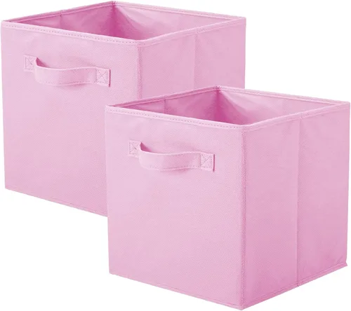 Miniatura 20 de PowerKing Cubos de almacenamiento plegables con asas, contenedores plegables de tela para estantes de armario, contenedores de almacenamiento Naranja