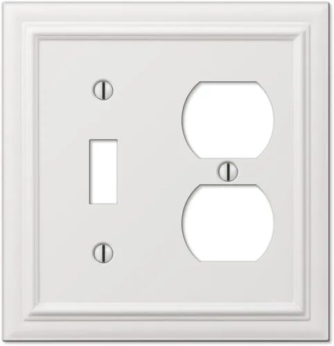 Miniatura 22 de Amerelle 94BW Continental - Placa de pared, 1 en blanco, metal fundido, blanco, 1 paquete