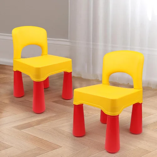 Miniatura 2 de burgkidz Silla de plástico para niños de 2 a 4 años, silla pequeña para niños y niñas, muebles Montessori ligeros y duraderos para leer/comer/jugar