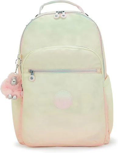 Miniatura 63 de Kipling Seoul - Mochila grande metálica para portátil de 15 pulgadas, Agua (Aqua Flowers)