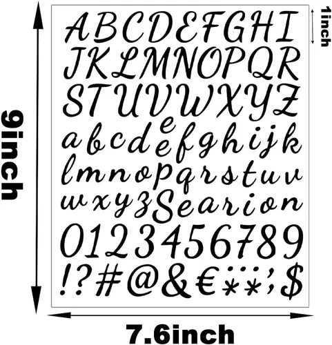Miniatura 2 de ELANE 1296 piezas de 16 hojas de calcomanías de letras y números, calcomanías de letras impermeables para buzón, letras y números para fuera