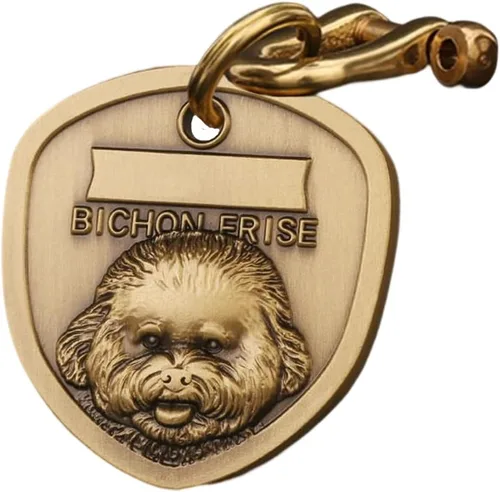 Miniatura 36 de Etiquetas de identificación para mascotas de cobre puro, etiquetas de nombre de perro personalizadas en relieve 3D con letras personalizadas