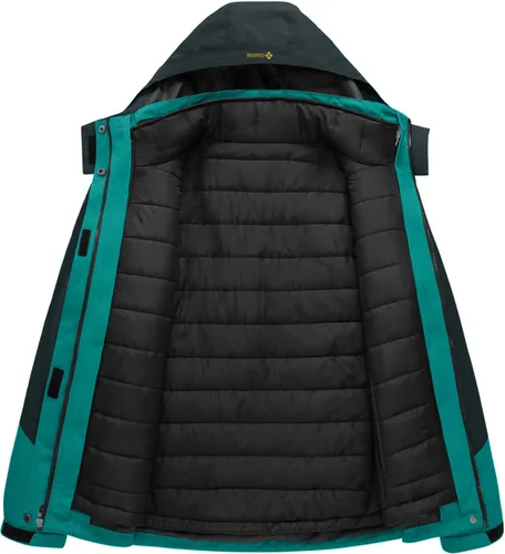 Miniatura 3 de GEMYSE Chaqueta de esquí impermeable 3 en 1 para mujer, con forro acolchado, abrigo de invierno aislado