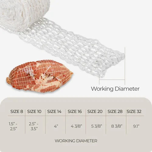 Miniatura 4 de The Sausage Maker® Rollo de red de carne de 50 pies, tamaño 20, cuerda elástica para carniceros, red de alimentos para pechuga de pavo, bolonia