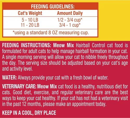 Miniatura 5 de Meow Mix Control de Bolas de Pelo Alimento Seco para Gatos, Bolsa de 3.15 Libras (Paquete de 4)