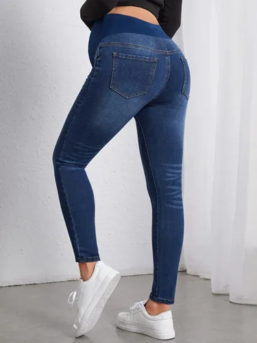 Miniatura 2 de Floerns Jeans de maternidad para mujer, de cintura alta, ajustados, cómodos, elásticos, pantalones de embarazo