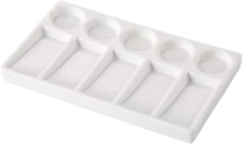 Miniatura 6 de Paleta de acuarela de cerámica, pintura de acuarela multirejilla, paleta de porcelana blanca, pintura profesional, suministros de cerámica adecuados