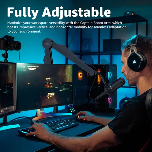 Miniatura 4 de IXTECH Brazo de micrófono con brazo para micrófono Blue Yeti Shure Sm7b Hyperx QuadCast Rode At2020 y soporte de micrófono Fifine