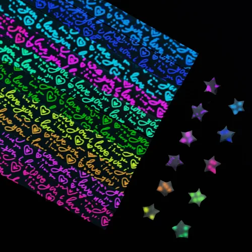 Miniatura 11 de 360 hojas de tiras de papel de origami, 7 colores brillantes y luminosos, tiras de estrellas de papel de estrella, tiras de papel de estrella