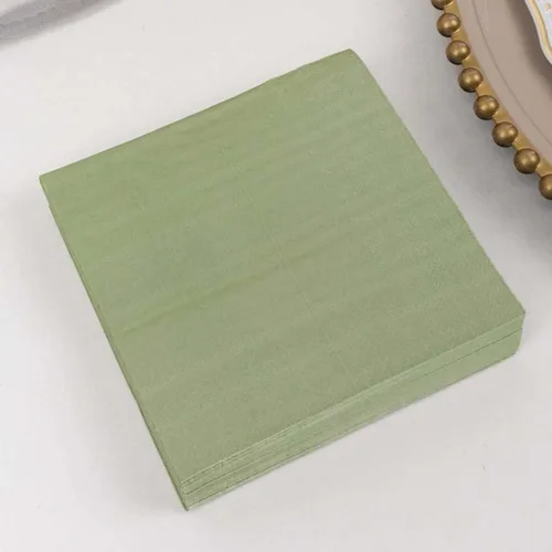 Miniatura 24 de Efavormart 50 Pack Servilletas de papel para fiestas de 2 capas suaves verde oliva con borde dorado de oro, servilletas para cenas, cócteles