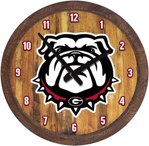 Miniatura 22 de The Fan-Brand NCAA Oklahoma Sooners: Reloj de pared con parte superior de barril de imitación para decoración de bar, decoración de fiesta