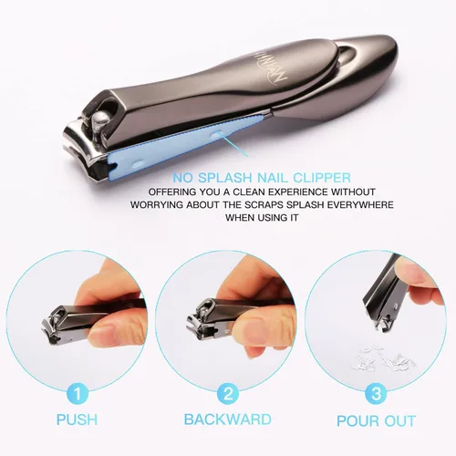 Miniatura 4 de Cortaúñas MANTIS Heavy Duty Deluxe Cortacuñas, sin salpicaduras, sin cortar, acero inoxidable japonés 420j2, diseño biónico para uñas masculinas