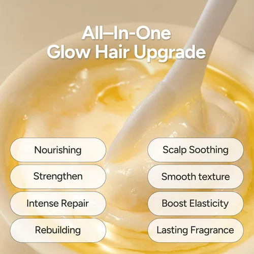 Miniatura 4 de Paquete doble coreano para cabello liso y brillante, tratamiento acondicionador profundo con proteína de arroz, extracto de seda y miel, fórmula