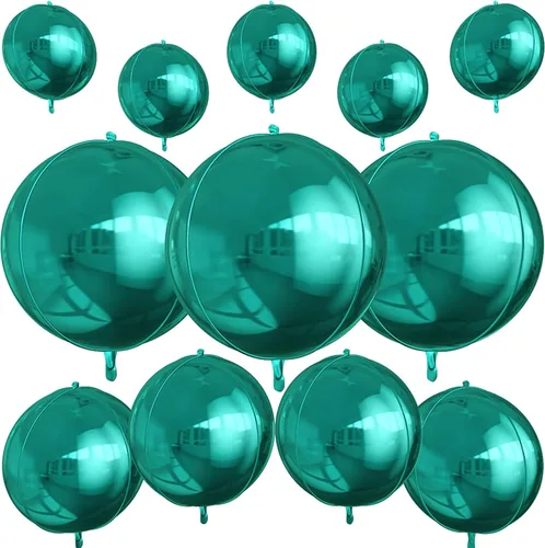 Miniatura 39 de 12 globos redondos de aluminio azul marino, globos de helio 4D de 22 pulgadas, 15 pulgadas, 10 pulgadas, globo de aluminio azul metálico