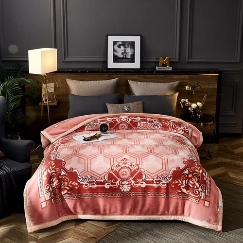Miniatura 10 de LGYKUMEG Manta pesada de visón coreano, tamaño Queen de 79 x 91 pulgadas, sedosa suave y cálida, manta de cama Raschel reversible de 2 capas, 9