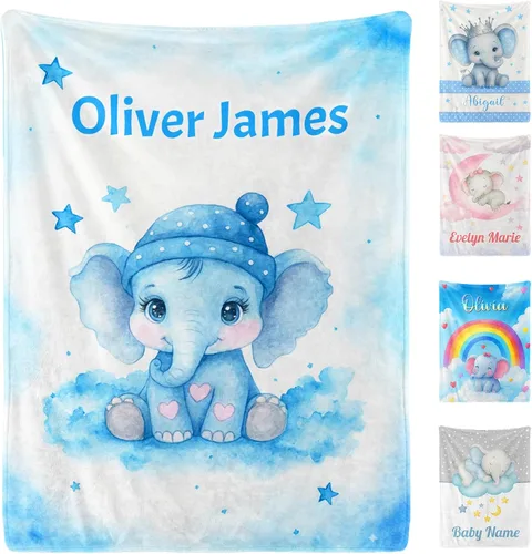 Miniatura 11 de Manta de bebé personalizada para niños y niñas, manta de bebé personalizada ultra suave y acogedora con nombre para niños pequeños, manta de cama