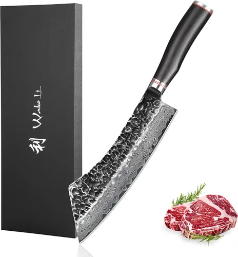 Miniatura 9 de Wakoli EBO BBQ Kiritsuke - Cuchillo de carnicero de damasco de 7.9 pulgadas Acero con núcleo VG10 de 67 capas Mango de madera de roble oscuro