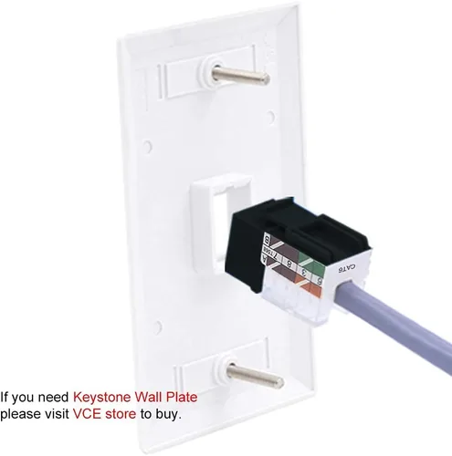 Miniatura 4 de VCE Paquete de 25 insertos de conector Keystone de 90 grados Cat6 RJ45 con soporte combinado Keystone Punch Down y mini cortador de cables