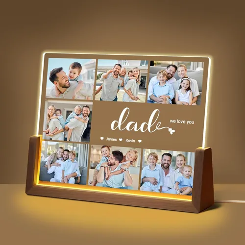 Miniatura 15 de Regalos de cumpleaños personalizados para el día del padre, para papá, de hija, hijo, esposa, marco de fotos con placa acrílica personalizada