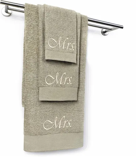 Miniatura 13 de Kaufman - Juego de toallas de baño bordadas personalizadas de calidad de hotel, toalla de mano y toallas para los dedos, 100% algodón para baño