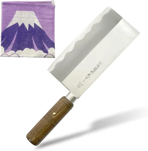 Miniatura 10 de KAKUSEE Seki Tsubazo - Cuchillo Deba pequeño de 3.9 pulgadas y juego de tela de pintura japonesa, cuchillo de chef japonés para pescado y carne