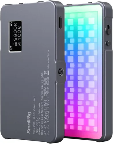 Luz de Vídeo RGB P96L de SmallRig, Luz de Cámara LED Portátil de Metal, 2500-8000K, 21 Efectos, CRI 96+, Pantalla OLED, Iluminación para Foto y