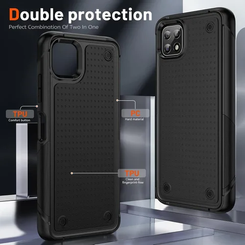Miniatura 4 de Jeylly Compatible con Samsung Galaxy A22 5G Funda, Funda Samsung A22 5G con 2pcs protectores de pantalla de vidrio templado