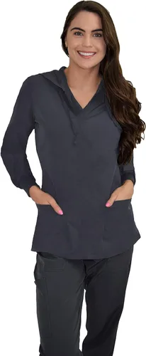 Miniatura 6 de Green Town Ropa quirúrgica para mujer – Sudadera con capucha, 4 bolsillos, ligera, tela elástica, fácil cuidado
