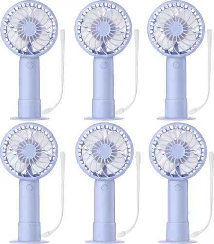 Miniatura 29 de Tujoe Mini ventilador de mano potente de 3 velocidades, ventilador personal pequeño portátil recargable con base USB para mujeres, maquillaje
