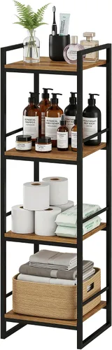 Miniatura 12 de BYFU Estante abierto de almacenamiento de 3 niveles para baño, estante de almacenamiento de esquina de metal independiente para baño, cocina, sala