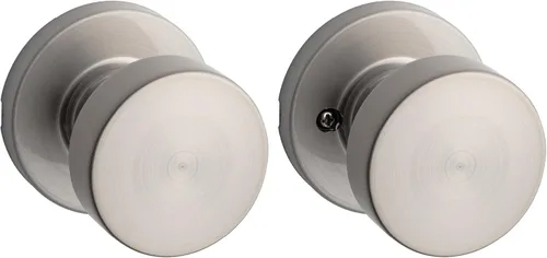 Miniatura 12 de Kwikset Pismo - Pomo de puerta redondo simulado, manija de un solo lado para armarios, puertas dobles francesas y despensa, pomo de puerta