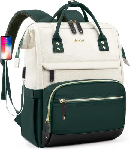 Miniatura 9 de Focdod - Mochila para mujer de 15.6 pulgadas: mochila para computadora portátil, bolsas de trabajo, mochilas con cargador USB, mochila escolar