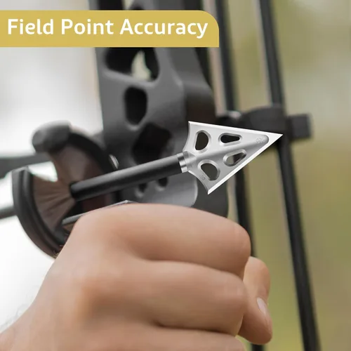Miniatura 2 de Hunting Broadheads with 3 Fixed Blade 100 Grain Screw-in Archery Broadheads Compatible with Crossbows,Recurve and Compound Bows Plateado-3