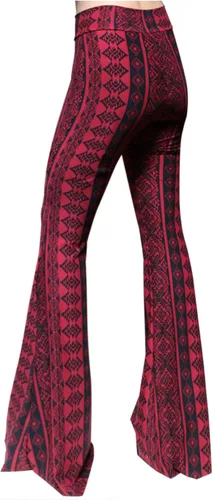 Miniatura 95 de ShopMyTrend - Pantalones de yoga largos con piernas anchas y acampanadas estilo palazzo, con cintura alta, para mujer