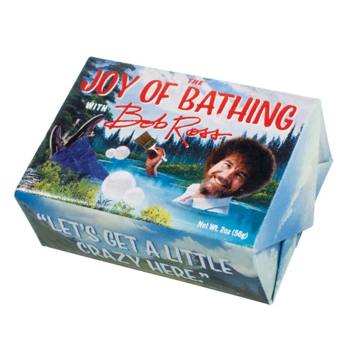 The Unemployed Philosophers Guild Jabón de Baño La Alegría de Bañarse de Bob Ross - Hecho en Estados Unidos, Barra de Jabón para Huéspedes de Tamaño