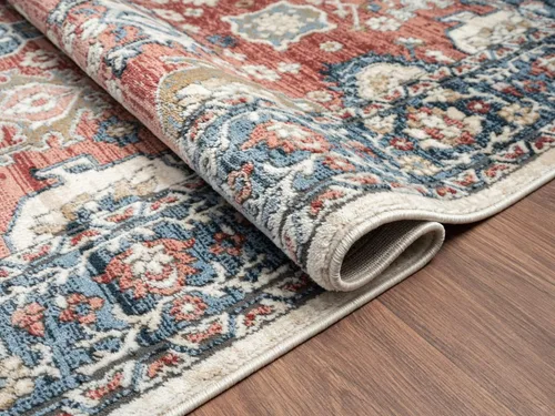 Miniatura 7 de Abani Savoy Collection - Alfombra de área, diseño vintage rojo y crema, 4 x 6 pies, fácil de limpiar, duradera para niños y mascotas, no desprende