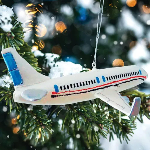 Miniatura 3 de Adorno de Navidad de vidrio de avión