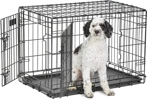 Miniatura 14 de MidWest Homes for Pets Large LifeStages - Jaula plegable para perros de doble puerta de 42 pulgadas, seguridad mejorada, incluye bandeja a prueba