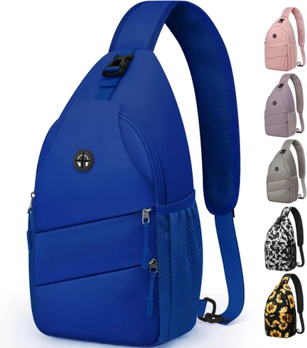 Miniatura 19 de Pritent Bolsos cruzados para mujeres y hombres, mochila de moda, bolsa casual para el pecho con correa de hombro convertible Negro