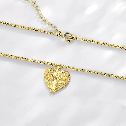 Miniatura 178 de Collar de alas de ángel de plata de ley 925, ángel de la guarda, enfermera RN caduceo, dije de ángel de cristal, joyería de regalo para mujer
