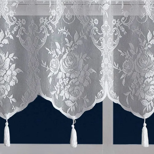 Miniatura 5 de Warm Home Designs Par de 2 paneles de cortina de encaje semitransparentes de color blanco de 54 pulgadas de ancho x 84 pulgadas de largo, cenefas