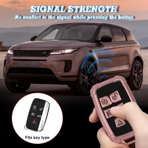 Miniatura 4 de x xotic tech Funda para llavero compatible con Range Rover Evoque Discovery LR4 Land Rover Sport o Jaguar XF XJ F-PACE F-Type 5 botones, protección