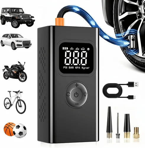 Compresor de aire portátil, bomba de aire de 150 PSI para neumáticos de automóvil para automóvil: bomba de neumáticos 3 veces más rápida para SUV,