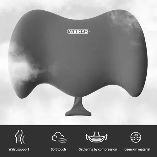 Miniatura 4 de Almohada de apoyo lumbar, almohada lumbar de espuma viscoelástica para aliviar el dolor de espalda, almohada lumbar ergonómica aerodinámica