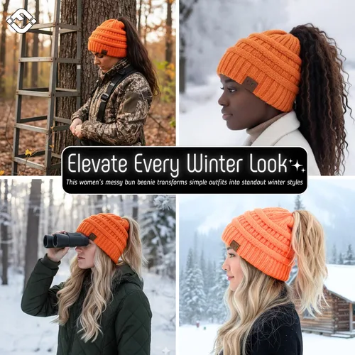Miniatura 147 de Funky Junque - Gorro para mujer con ranura para cola de caballo