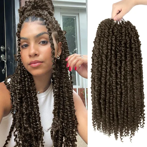 Miniatura 9 de Bileaf Cabello de Ganchillo Passion Twist Pre-retorcido de 10 Pulgadas, 8 Paquetes de Ganchillo Passion Twist, Cabello Corto Passion Twist