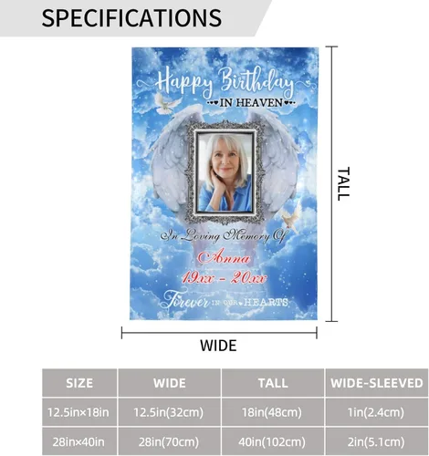 Miniatura 7 de Bandera de memoria personalizada con nombre de foto, fecha, letrero funerario personalizado, bandera conmemorativa personalizable para jardín, Cielo